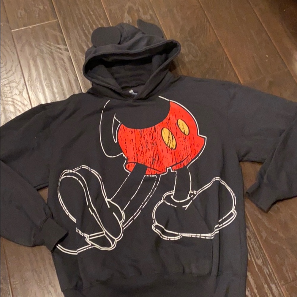 Disney parks black Mickey Mouse hoodie Sz XL(1)